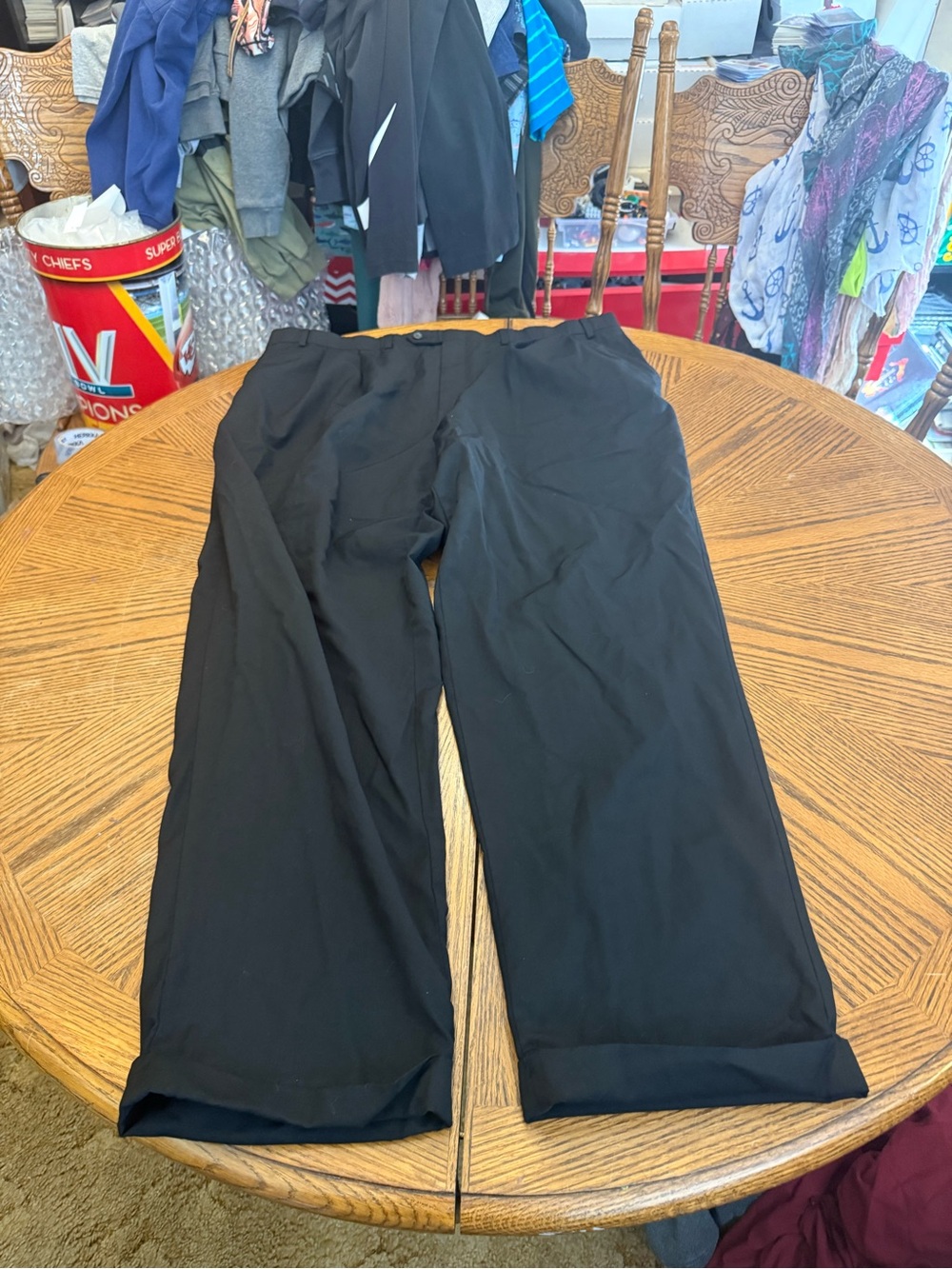 Chaps Black Men's Dress Pants - Straight Formal Trousers